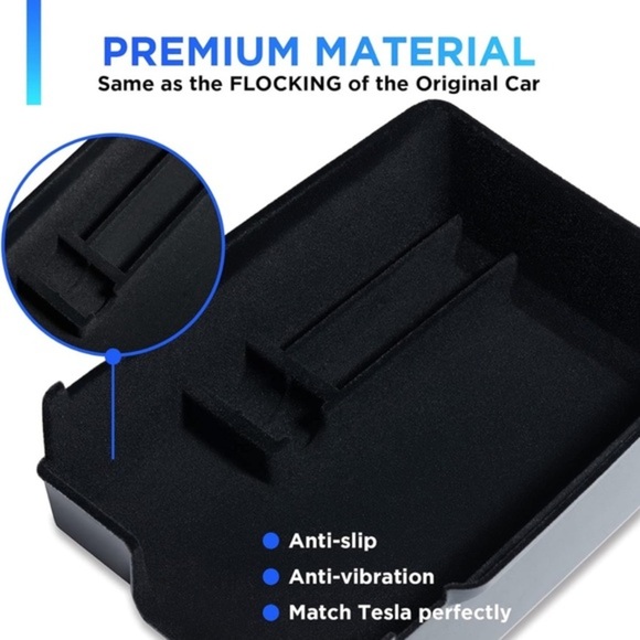 Tesla Model 3 Model Y Armrest Organizer Tray with Sunglasses and Coin Holder - Picture 2 of 12